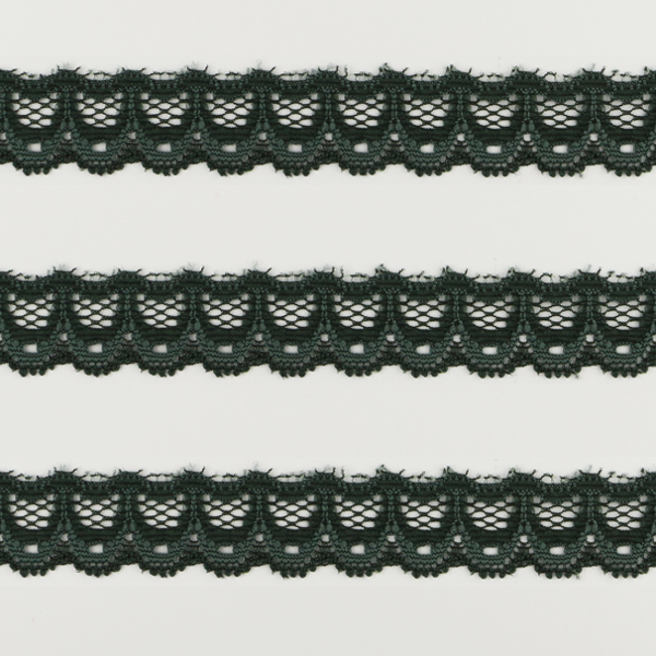 Spitzenband schmal elastisch in tannengrün