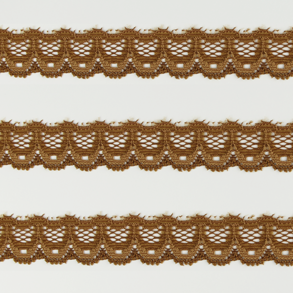 Spitzenband schmal elastisch in karamell